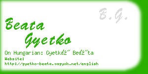 beata gyetko business card